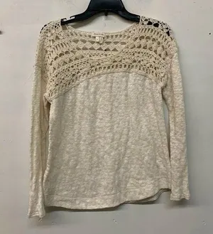 Meadow Rue Anthropologie Womens Beige Keller Crochet Pullover Top thumbnail 1