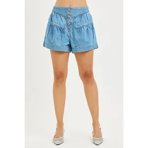 RISEN Elastic Band Slouchy Shorts With Shirred Detail -‎ Large thumbnail 5