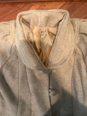 Non Signe Wool Blend Long Toggle Coat in Creme Tan Size M thumbnail 7