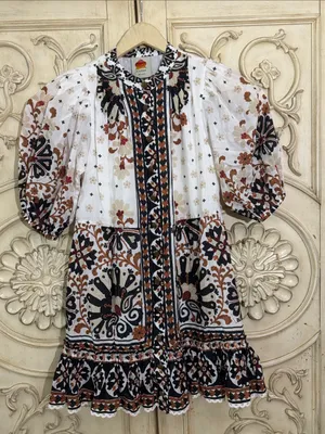 Farm Rio Boho floral-print cotton-blend long sleeves mini dress Size XSMALL thumbnail 3