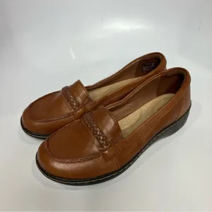 Clarks brown leather loafers slip‎ on loafers business casual comfort women’s 7 thumbnail 4