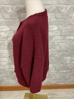 Petal & Pup 3/4 sleeve Button-Up Cardigan in Burgundy thumbnail 2