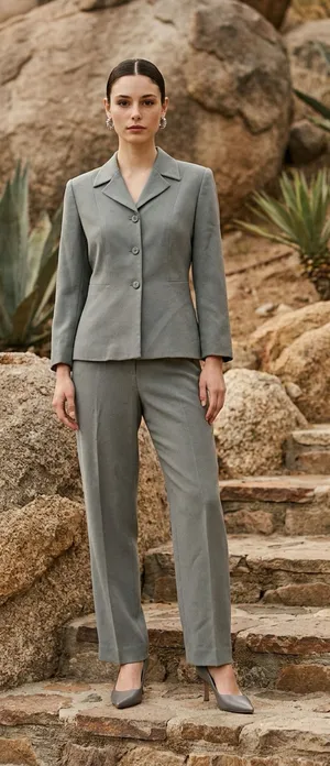 Petite Sophisticate Sea Green Pant Suit Set Size 6 thumbnail 1