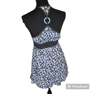 Free‎ People Purple Floral Y2K Top thumbnail 5