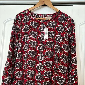 Loft Outlet Red Floral‎ Dress Size Small thumbnail 3