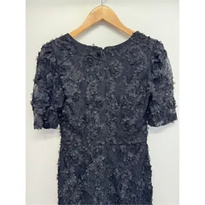 AQUA Formal Dress Size 2 Black Lace Knee Length Cocktail‎ Party Short Sleeve NWT thumbnail 7