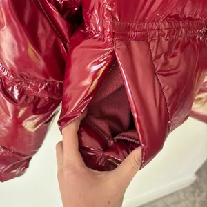 Alo Yoga Stunner Puffer Jacket Cranberry Red Winter Insulated Glossy Oversized thumbnail 10