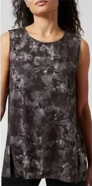 Athleta Zephyr Refined Tank Top in a black floral pattern small‎ thumbnail 1