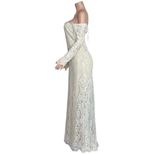 LULUS Romance Dreamer Lace Off-the-Shoulder Dress, White, Large thumbnail 8