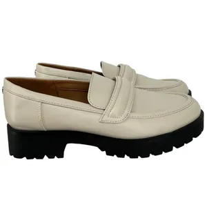 Nine West Womens Gury Slip On Chunky Lug Sole Loafers Cream Size 8.5M Y2K Preppy thumbnail 4