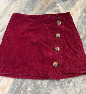 Harper red corduroy skirt thumbnail 1