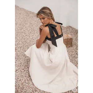 Petal & Pup Olinda Midi Dress Oatmeal Black Size Small NWT thumbnail 2