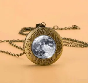 Moon Photo Locket Long Necklace. New Multiple thumbnail 1