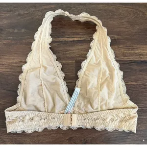 Intimately Free People Women's Galloon Lace Halter‎ Bra Top In Color Nude Sz S thumbnail 3