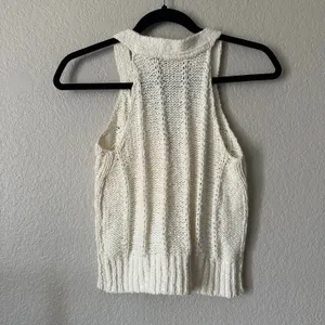 Pilcro Anthropologie Cable Knit Sweater Tank Top White Size XS thumbnail 7