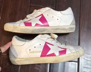 Golden Goose superstar‎ White / Pink leather women's sneakers size 35 thumbnail 1