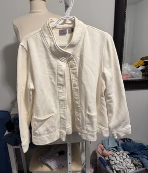 Laura Scott Cream Button-Up Jacket thumbnail 1