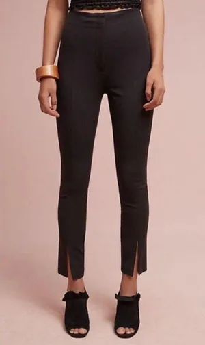 Anthropologie Black Ankle Slit Pants thumbnail 1