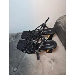 Marc Fisher Black Strappy Square-Toe Block Sandals 8M thumbnail 4