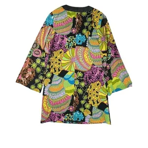 Trina Turk Floral Colorful Silk Black Tunic Dress 4 Colorful‎ Tropical Designer thumbnail 8
