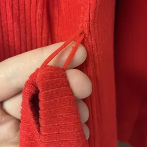 Vintage Vanity Fair Vibrant Red Full-Length Ribbed Wrap V-Neck Robe with Belt-Sm thumbnail 13
