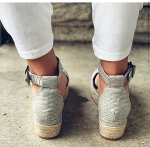 Snake Skin Texture Scalloped Espadrille thumbnail 3