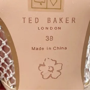 Ted Baker Celya Crystal Mesh Heeled Mules Sandals Nude Tan Size EU 39 US 8.5 thumbnail 14