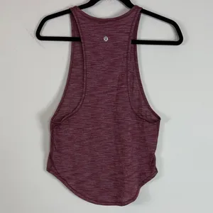 lululemon Sweat Date‎ in Heather Burgundy Racerback Tank Top Size 6 thumbnail 2