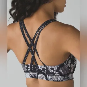 Lululemon Energy Bra Ziggy‎ Snake Butter Pink Black thumbnail 3