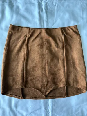 Bear Dance Brown Faux Suede Mini Skirt thumbnail 2
