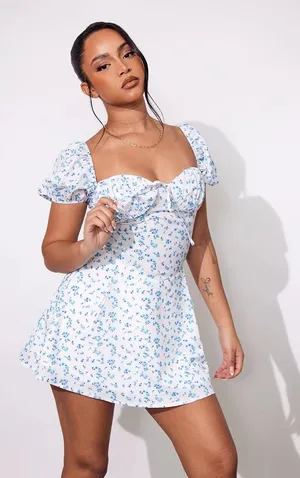 Blue White Princess Polly Dress thumbnail 1