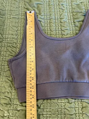 LOUNGE Apparel Fleece Lined Organic Cotton Sports Bra Bralette XS Taupe soft thumbnail 6