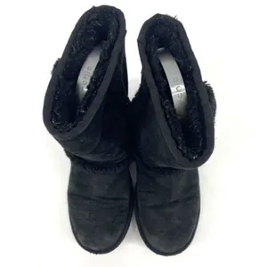 UGG Women's Water Resistant Suede Pull-On Fur‎ Carter Winter Boots Black Size 5 thumbnail 2