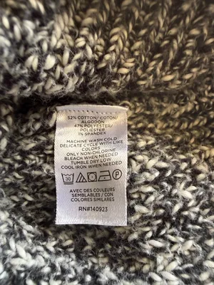 Loft black and white marled long sleeve v-neck stretchy pullover sweater M thumbnail 7