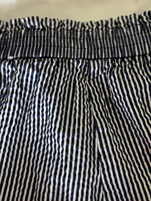Anne Klein Blue White Seersucker Striped Pants Trousers-M thumbnail 5