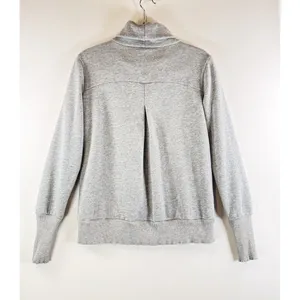 ALO Yoga Women Sweatshirt Gray Haze Turtle Neck Pullover Thumbhole Cozy Small thumbnail 3