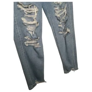 American Eagle Jeans Womens 8 Curvy Mom Jean 90s Distressed Light High Rise Blue thumbnail 8