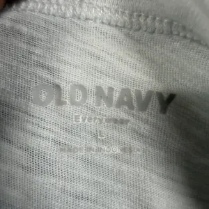 Old Navy L Everywear Tee 100% Cotton Off-White Lemon Print Short Sleeve Fruit thumbnail 3