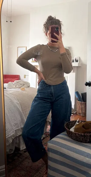 Free People Long Sleeve Waffle Knit Top thumbnail 1