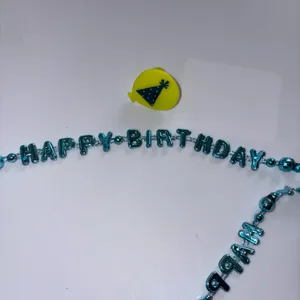 Blue and Yellow Happy Birthday Necklace and Ring thumbnail 3