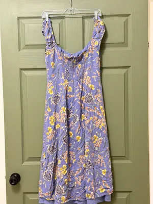 ASTR The Label Bonjour Floral Midi Dress Periwinkle Multi Floral Size Large thumbnail 6