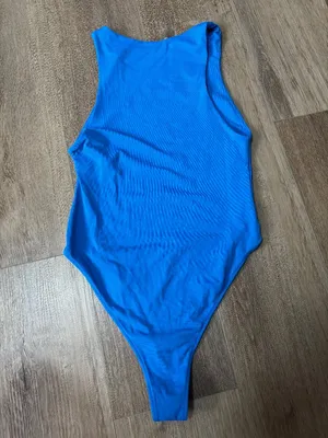 Zara Blue Tank Bodysuit - Size Small thumbnail 2