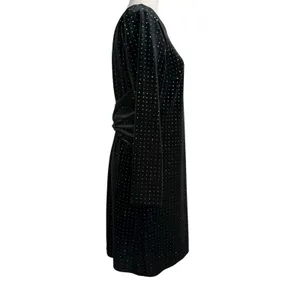 Express Velvet Dress L‎ Long Sleeve Party Cocktail Sparkle Backless Whimsigoth thumbnail 5