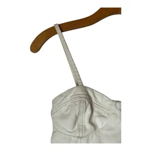 Farm Rio‎ Shirt Women XS Ivory Polka Dot Cotton Bustier Cropped Tank Top thumbnail 3
