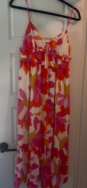 Floral Open Back Maxi Dress Multiple Size M thumbnail 1