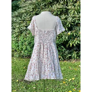 Milkmaid Dress L Crochet Cottagecore American Eagle AE Dainty Floral thumbnail 4