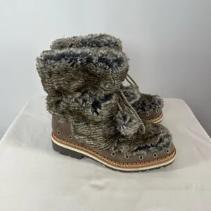 Sam Edelman Blanche Fur Boot‎ in Grey Brown Size 8.5 thumbnail 4