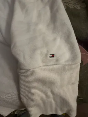 Tommy Hilfiger White Eyelet Zip Hoodie with Hood thumbnail 5