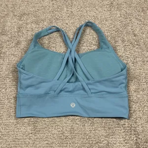 Lululemon Energy Bra Womens 6 Long Line Blue Strappy Athletic Padded W2EB9S thumbnail 4