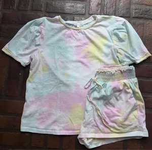 Free the Roses Tie-Dye Pajama Set Size S Multi-color thumbnail 1
